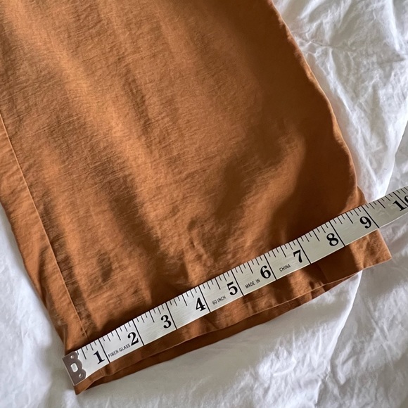 Skies Are Blue Women's Camel Brown Wide Leg minimalist Baggy Loose Fit Pants - Picture 12 of 13